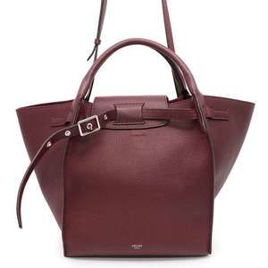 Celine Big Bag Leather Handbag Dark Red